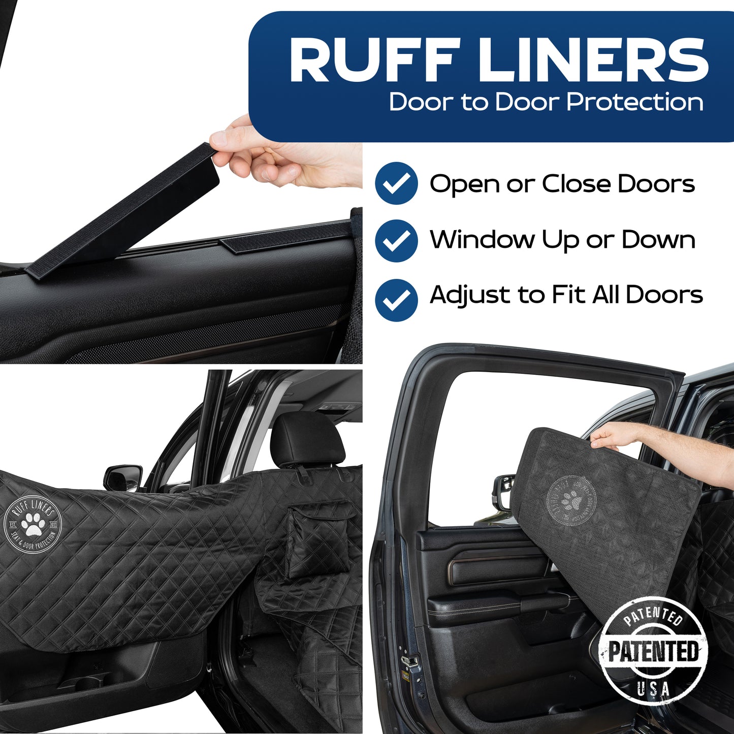 soft backseat dog hammock with door protection