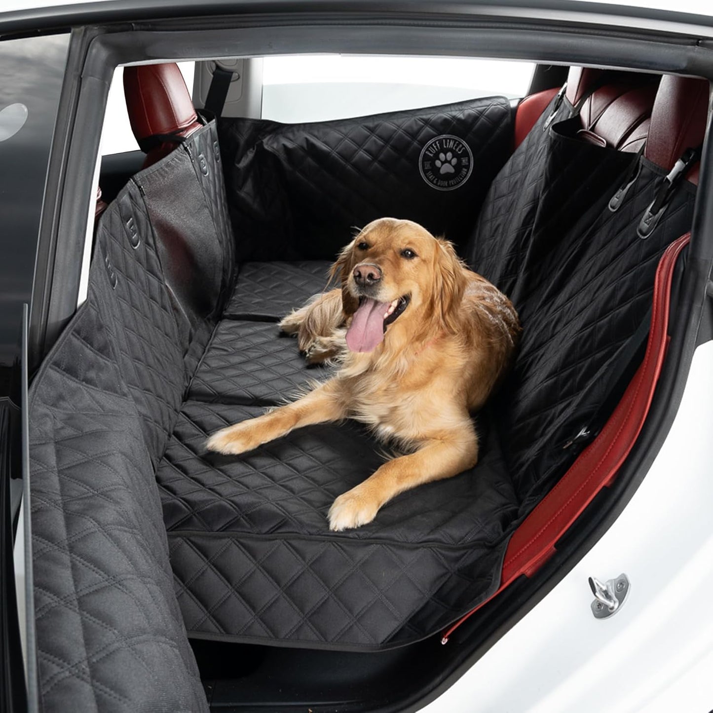 Back Seat Extender for Dogs -  Medium Size Hard Bottom Car Seat Cover for Dogs - Waterproof BackSeat Extender for Dogs - Dog Hammock for Car, Mid-size SUV, Mid-size Trucks