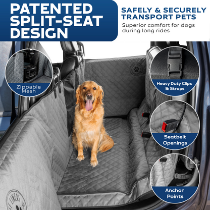 Dog Truck Seat Covers for Crew Cab Truck with Fold Up Seats -  Truck Dog Seat Cover Back Seat with Door Protection, Truck Back Seat Cover for Dogs Fits F150, Ram, Silverado, Tundra