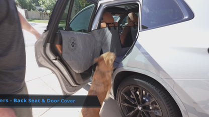 Dog Car Seat Cover for Back Seat - Dog Hammock for Car, SUV, and Mid-Size Trucks - Medium Size Dog Car Seat Cover with Door Protection -  Waterproof Car Seat Protector for Dogs