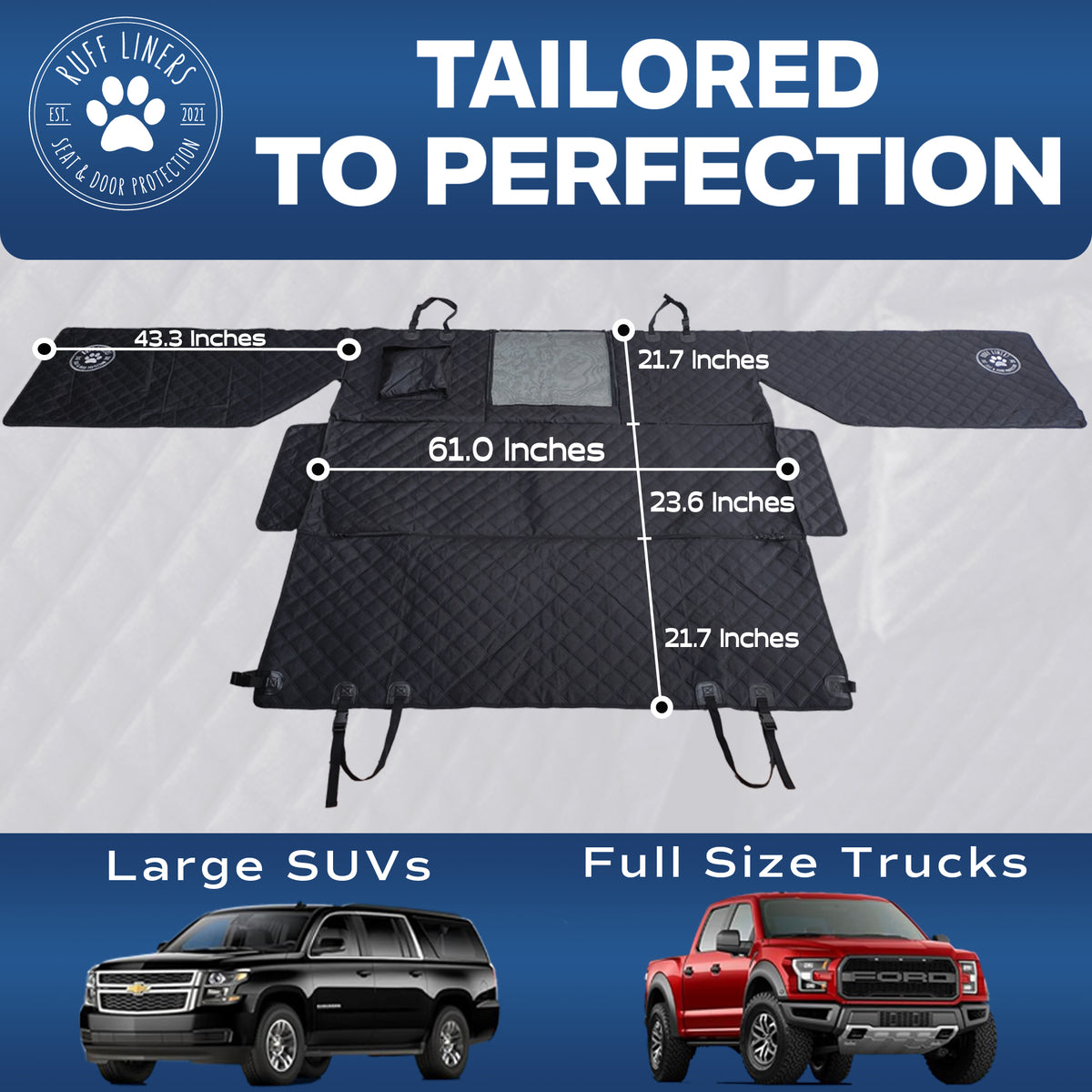 Soft Backseat Dog Hammock with Door Protection