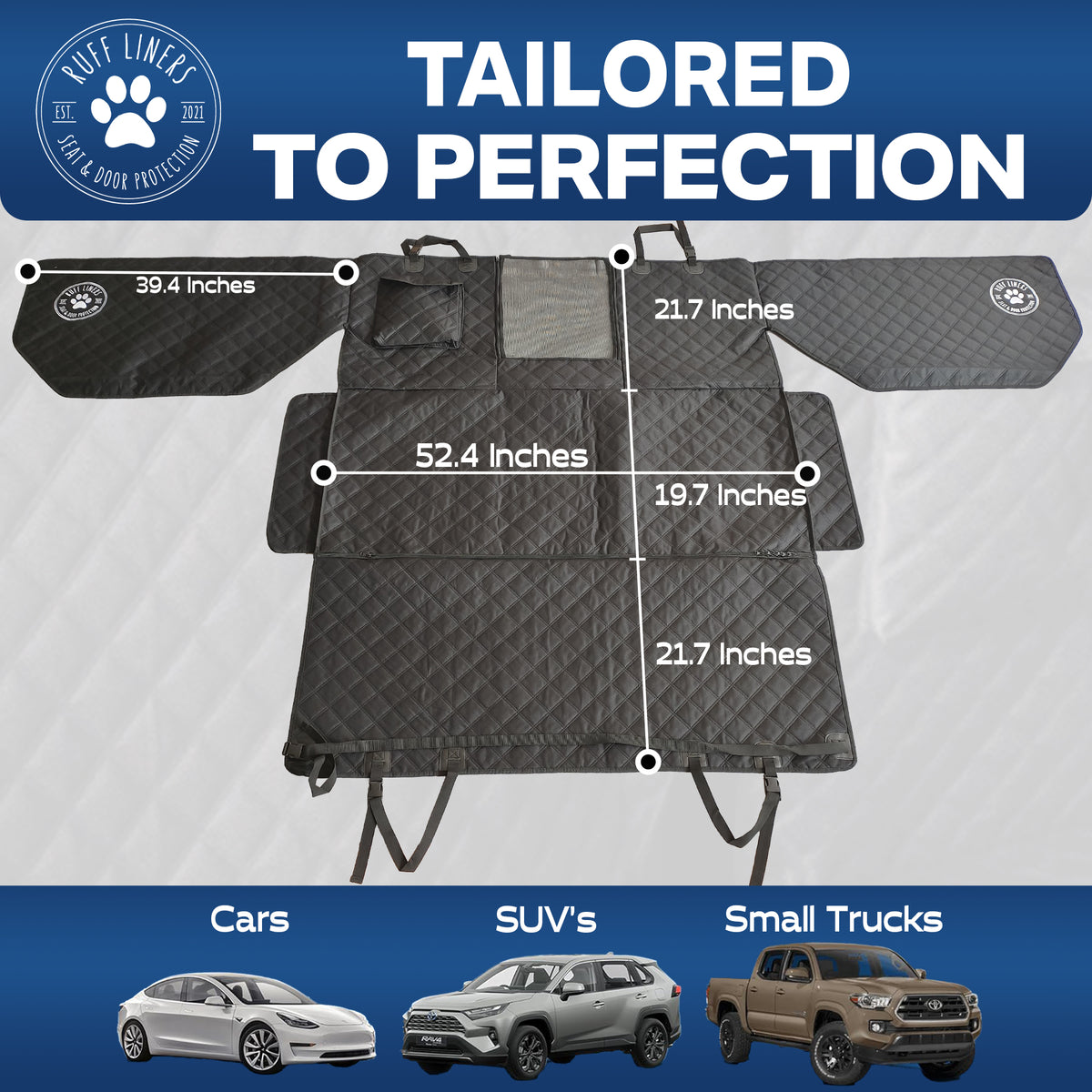 Soft Backseat Dog Hammock with Door Protection